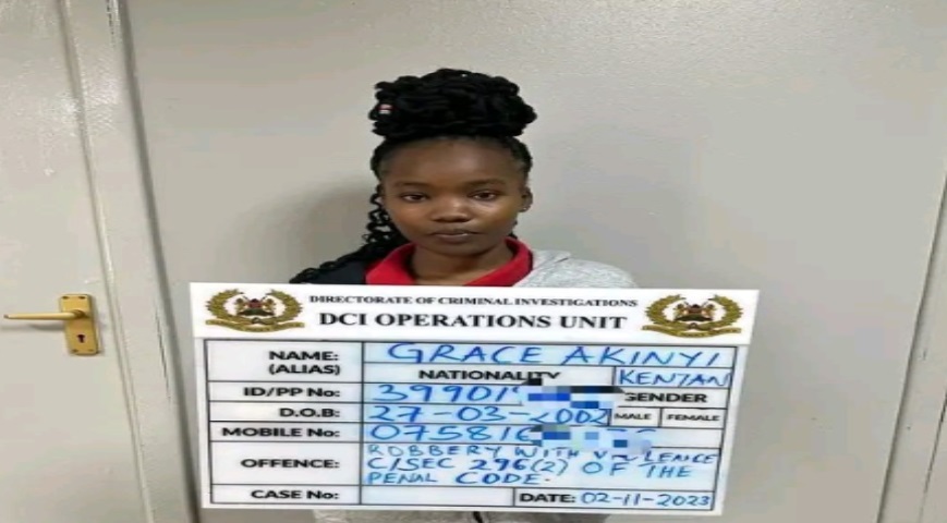 21 Year Old Grace Akinyi Suspected Of Robbery